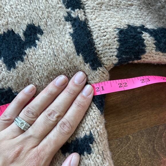 Abercrombie Women's Small Chunky Sweater Cardigan Animal Print Soft Wool Blend - Picture 7 of 10